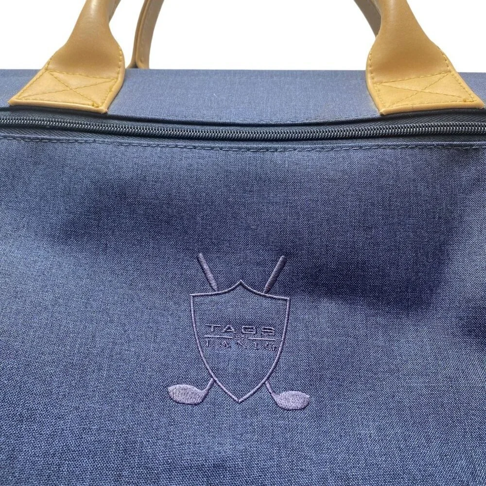 Luxury Golf Duffle Bag Navy Blue Duffle Embroidered Crest by Tags Lanig